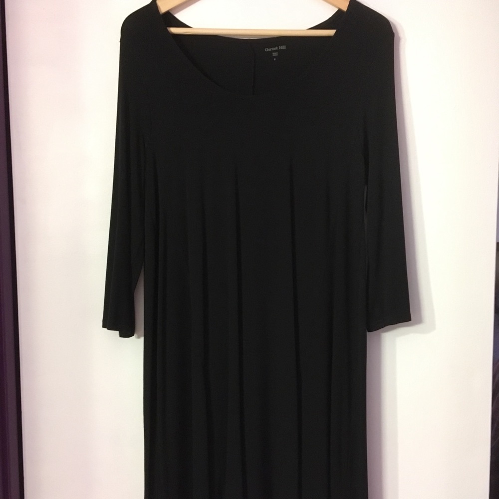 Black Garnet Hill Knit Trapeze Dress